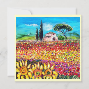 Invitación FLORA EN LA TOSEANA/ Campos, Amapolas y Girasoles