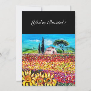 Invitación FLORA EN TOSCANA/ Campos, Amapolas y Girasoles