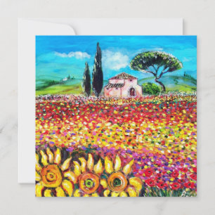 Invitación FLORA EN TOSCANA/ Campos, Amapolas y Girasoles