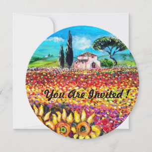 Invitación FLORA EN TOSCANA/ Campos, Amapolas y Girasoles