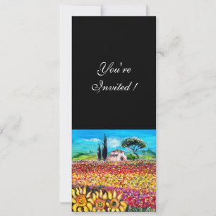 Invitación FLORA EN TOSCANA/ Campos, amapolas y girasoles
