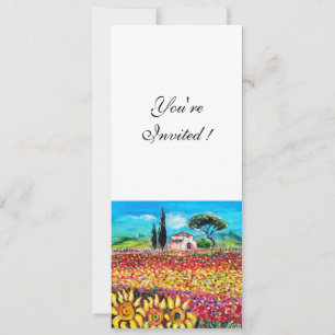 Invitación FLORA EN TOSCANA/ Campos, Amapolas y Girasoles
