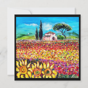 Invitación FLORA EN TOSCANA/ Campos, Amapolas y Girasoles