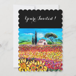 Invitación FLORA EN TOSCANA/ Campos, Amapolas y Girasoles