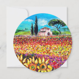 Invitación FLORA EN TOSCANA/ Campos, Cachorros y girasoles