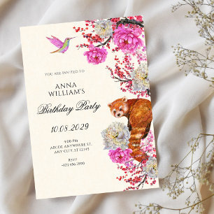 Invitación Flora fauna estética cumpleaños primavera