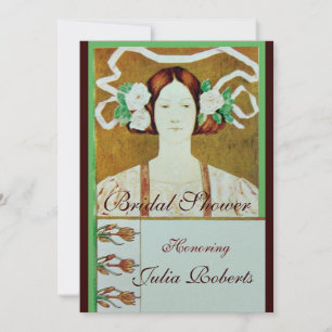 INVITACIÓN FLORA/LADY CON ROSAS BLANCAS FIESTA DE DUCHA BRIDA