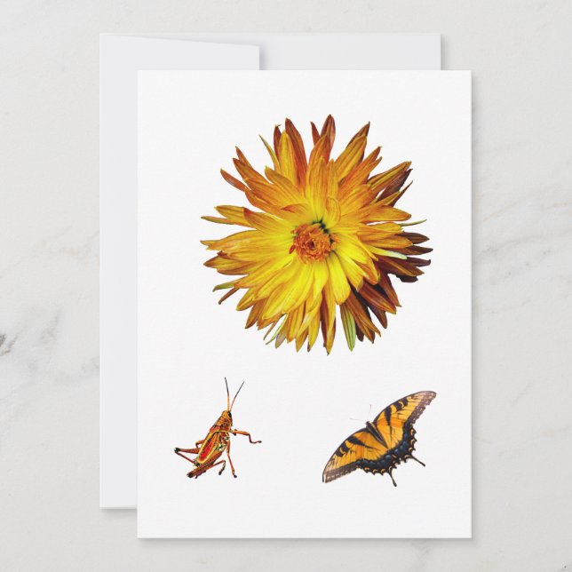 Invitación Flora y fauna amarillas (Anverso)
