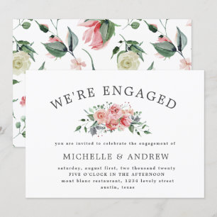 Invitación floración de medianoche elegante compromiso floral