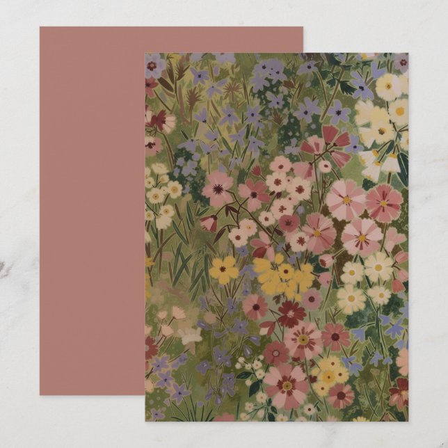 Invitación Floración de primavera eterna (Anverso / Reverso)