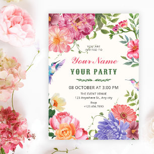 Invitación Floración floral artística