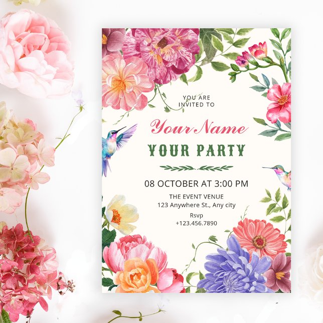 Invitación Floración floral artística (Subido por el creador)