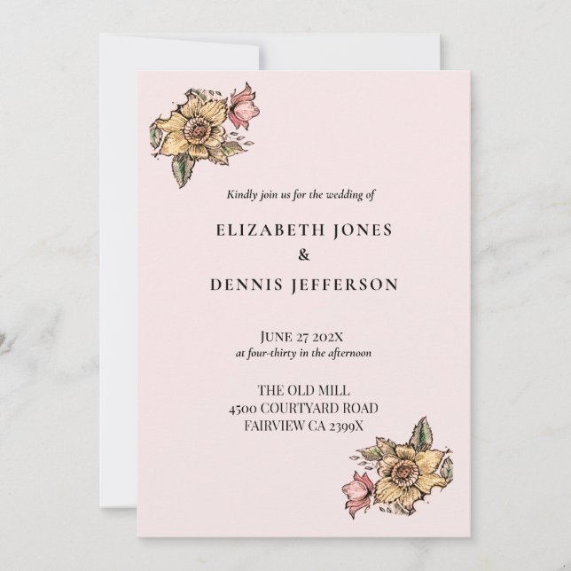 Invitación FLORACIÓN - Rosa (Anverso)