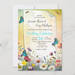 Invitación Floraciones de primavera y verano florecientes