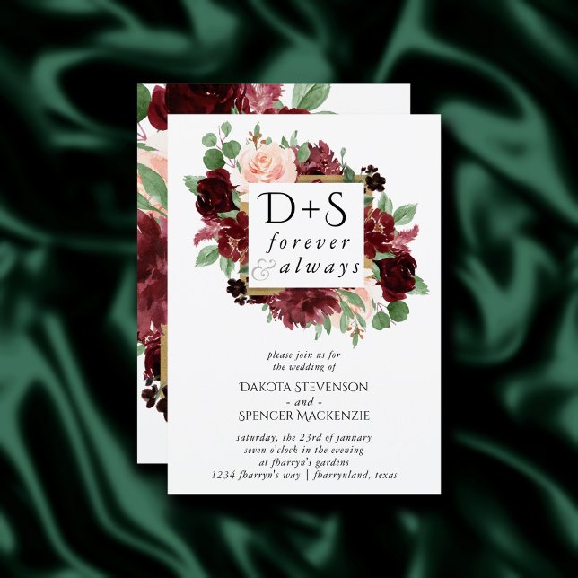 Invitación Floraciones rusas | Monograma fotográfico de Terra (Subido por el creador)