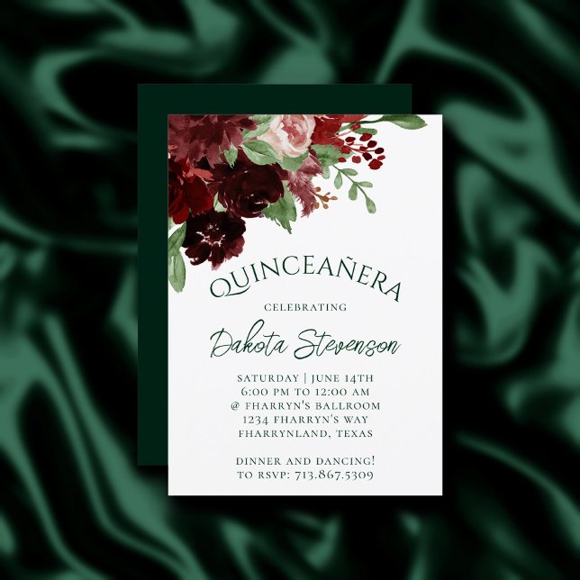 Invitación Floraciones rusas | Terracota y Marsala Red Bouque (Subido por el creador)