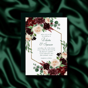 Invitación Floraciones rusas Terracotta y Marsala Floral Ro
