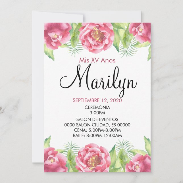 INVITACIÓN FLORAL (Anverso)