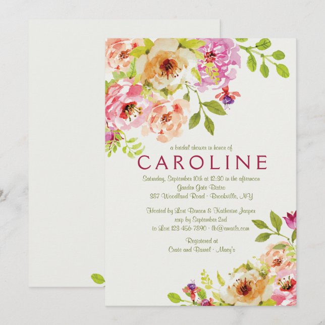 Invitación floral (Anverso / Reverso)