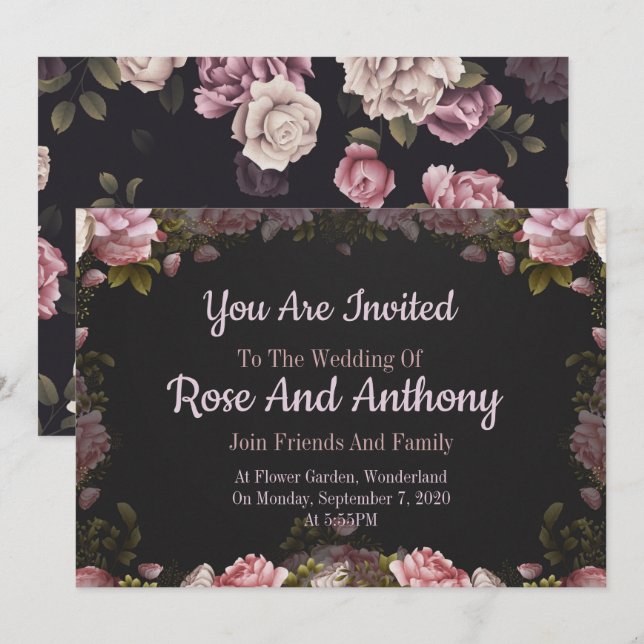 Invitación floral (Anverso / Reverso)
