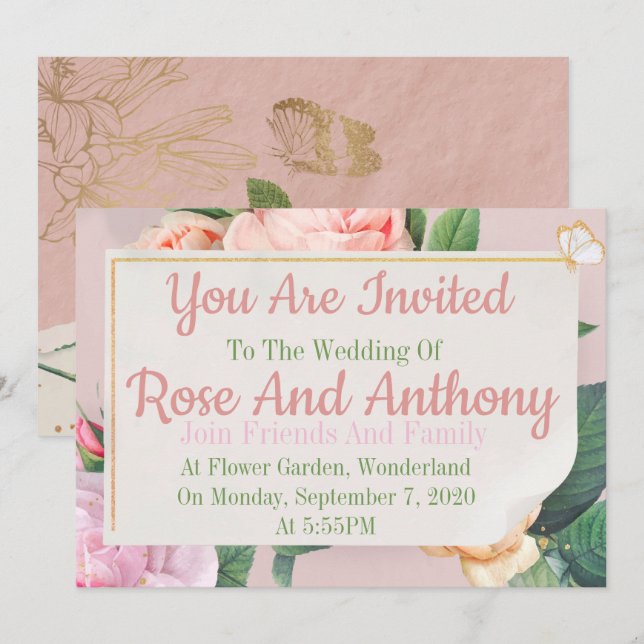Invitación floral (Anverso / Reverso)