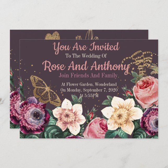 Invitación Floral (Anverso / Reverso)