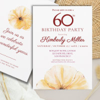 Floral 60th Birthday - Elegante diseño de florero