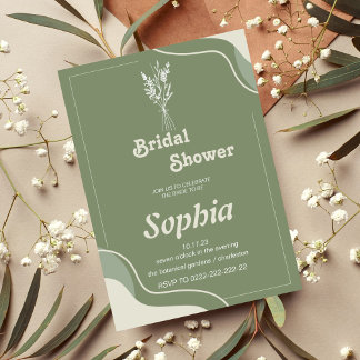 Invitación floral 70 RETRO groovy hippie BRIDAL DUCHA