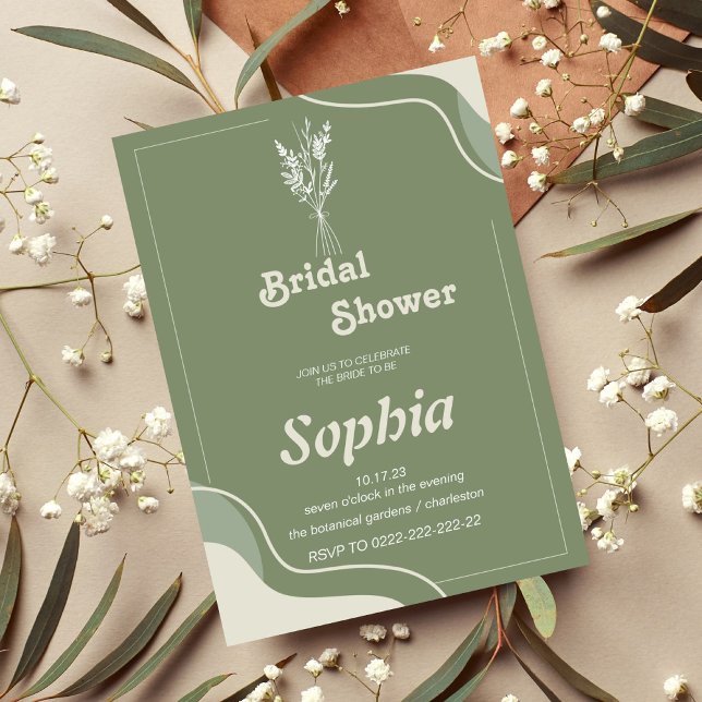 Invitación floral 70 RETRO groovy hippie BRIDAL DUCHA (Subido por el creador)