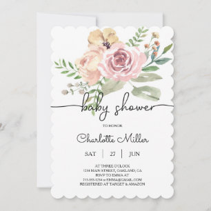 Invitación floral a Baby Shower FB10