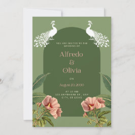 Invitación floral a bodas de Boho