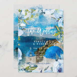 Invitación floral a bodas en verano en Santorini G