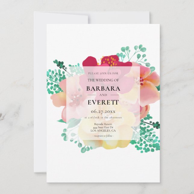 Invitación floral a la boda (Anverso)