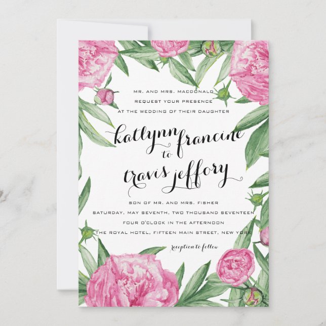 Invitación floral a la boda (Anverso)