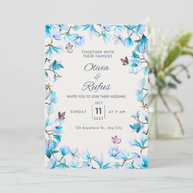 Invitación floral a la boda (Anverso de pie)