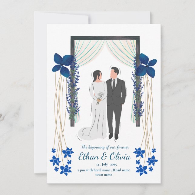Invitación floral a la boda (Anverso)
