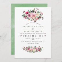 Invitación floral a la boda de invierno