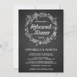 Invitación floral a la cena de Chalkboard