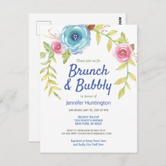 Invitación floral a la ducha de novia Brunch & Bub