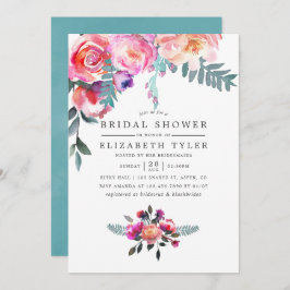 Invitación floral a la ducha de novia en invierno