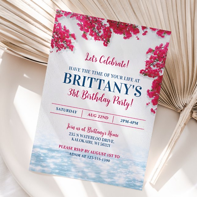 Invitación floral a la Grecia mediterránea (Mediterranean Greece Floral Invitation)