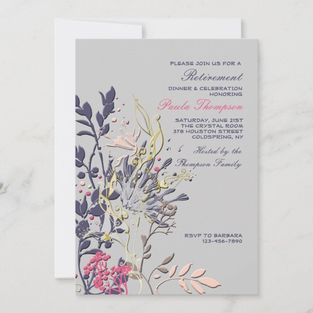 Invitación floral a la vista (Anverso)