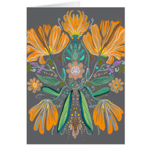 Invitación floral abstracta de Gran Danés