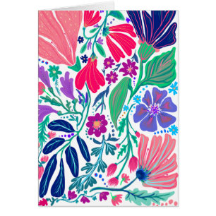 Invitación floral abstracta de Gran Danés