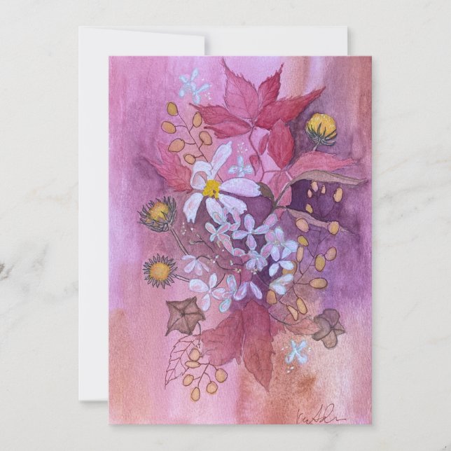 invitación floral acuarela (Anverso)