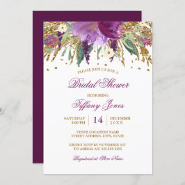 Invitación Floral acuarela Amethyst Bridal Shower