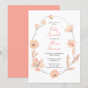 Invitación Floral acuarela Bebé Sprinkle