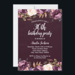 Invitación Floral acuarela Bloom Morado 30 Fiesta de cumpleañ<br><div class="desc">Más invitaciones de cumpleaños florales en la Pequeña Tienda Bayleigh!</div>
