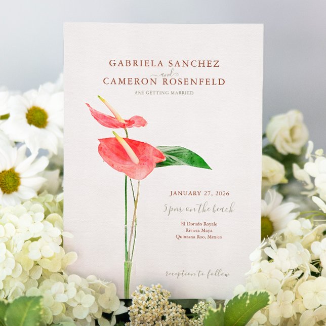 Invitación Floral acuarela Boda de pulsera tropical (Subido por el creador)