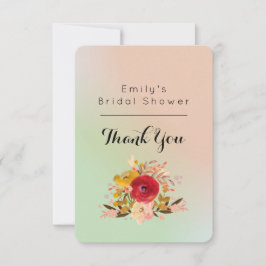 Invitación Floral acuarela Bouquet ducha de novia gracias